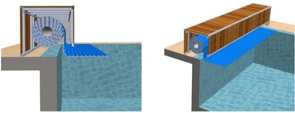 Надводное размещение вала с защитным кожухом