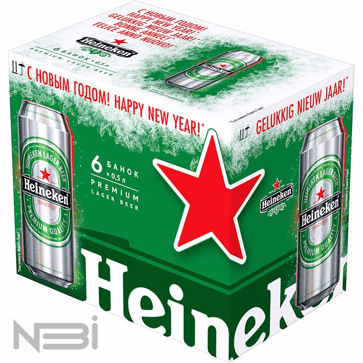Подарочная упаковка «С Новым годом!». Разработка дизайна упаковки Heineken. Рекламное агентство НБИ.