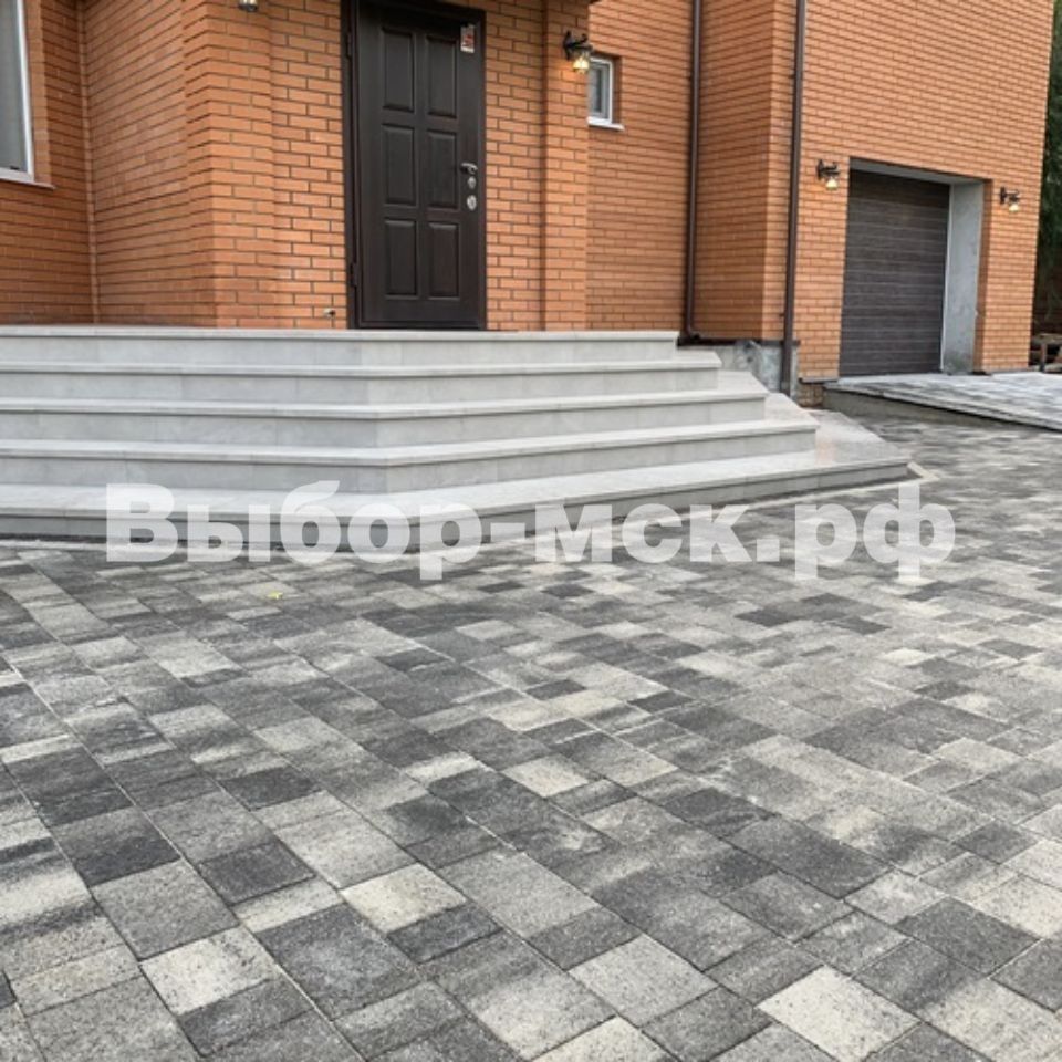 Тротуарная плитка Старый город 60 мм Антрацит Гранит