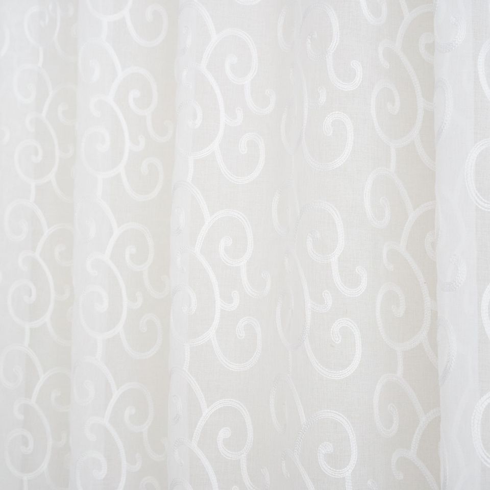 Тюль лен с вышивкой "Вензель"