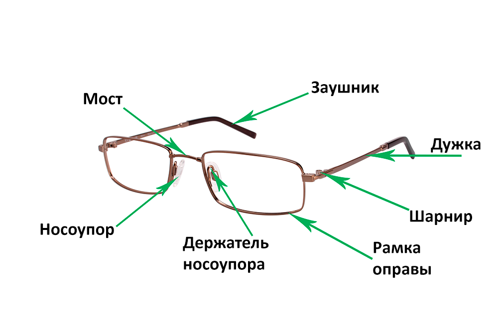 Части очков и их названия и фото