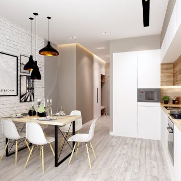 Белая кухня и прихожая 2 