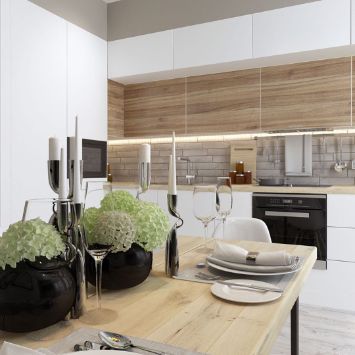 Белая кухня и прихожая 4 