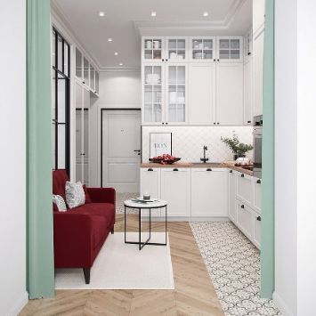 Белая угловая кухня 6 