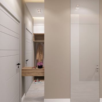 Белая кухня и прихожая 6