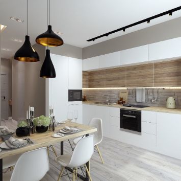 Белая кухня и прихожая