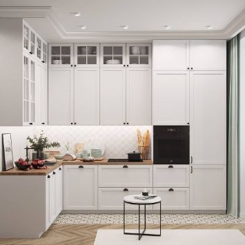 Белая угловая кухня 2 