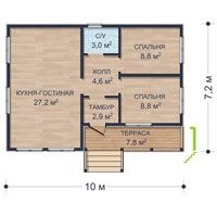 Варяг каркасный дом план первого этажа