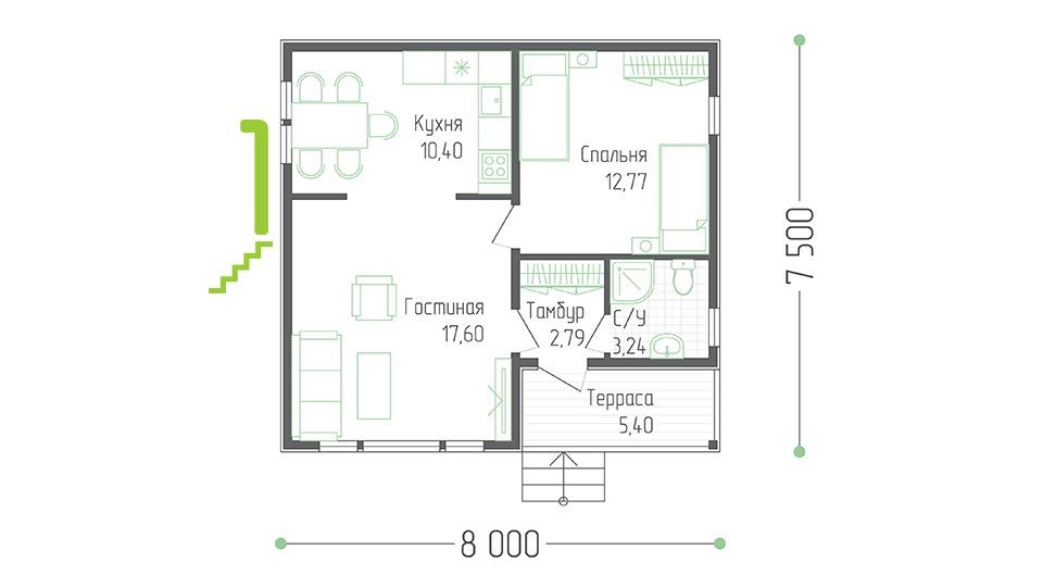 Лазурный дом первый этаж