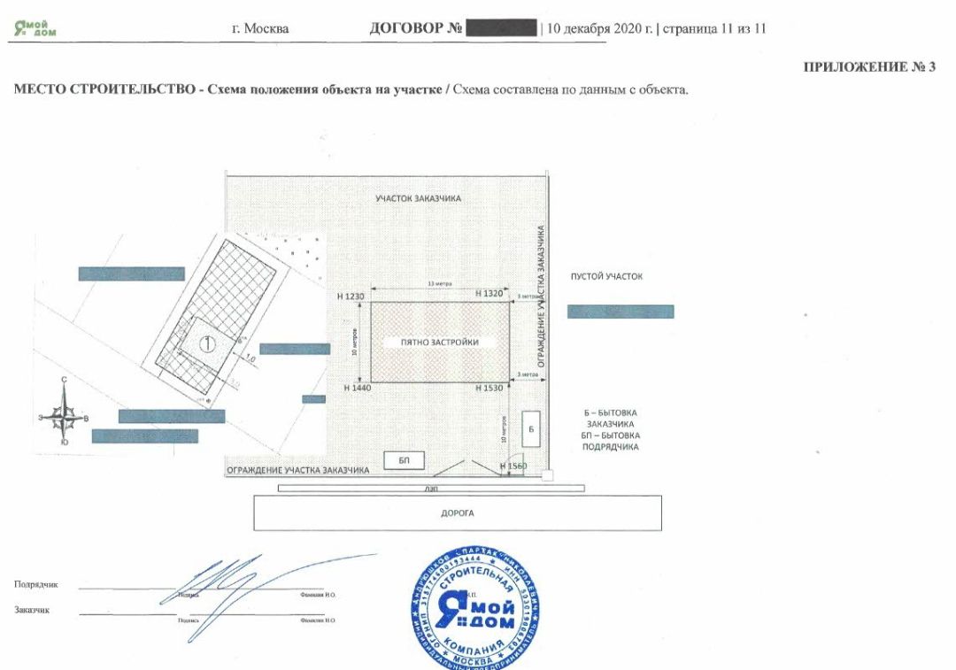 место строительства