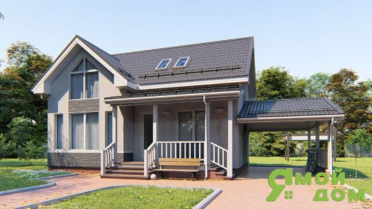 Проекты каркасных домов с гаражом лидер