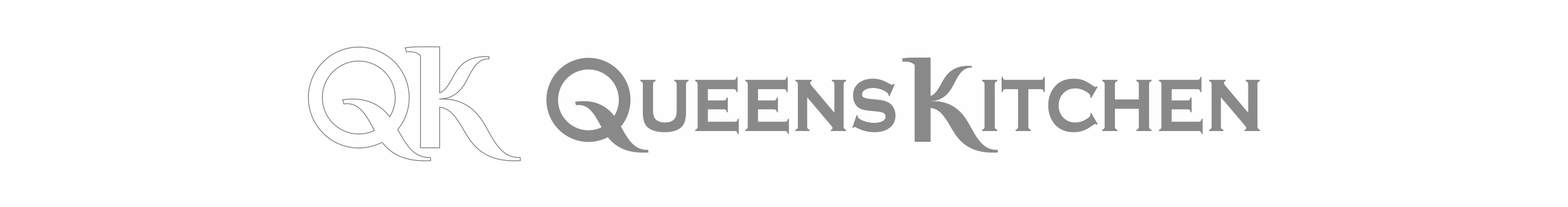 Логотип кухонь класса люкс, производимых на заказ Queens Kitchen