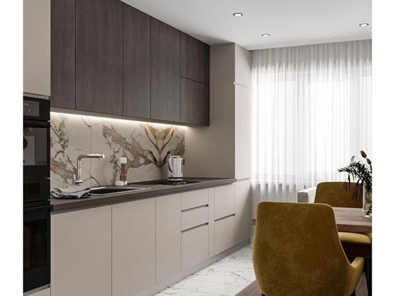 стильная 2х цветная кухня в современном стиле