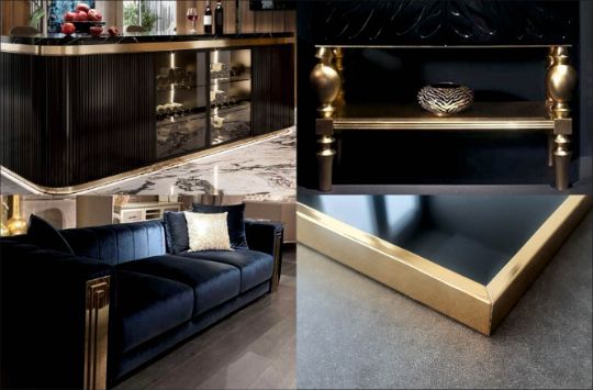 Единый стиль и покрытие для ысех декоративных элементов кухни и окружающего ее пространства