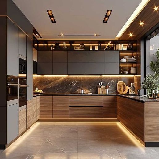 эффектная подсветка кухни класса люкс