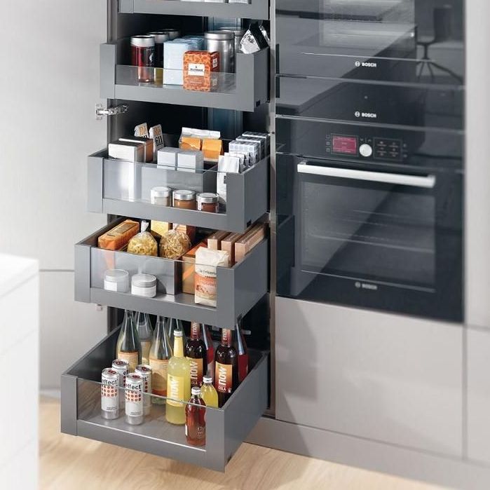 Современные механизмы выдвижения для пеналов кухни