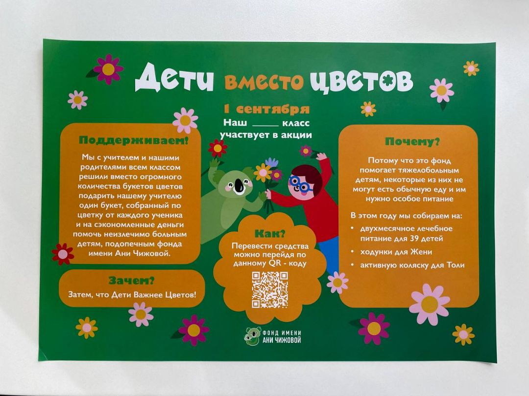 Плакат  "Дети вместо цветов"