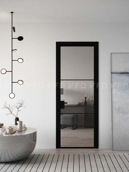 Алюминиевая межкомнатная дверь R22.