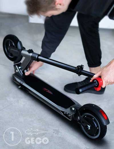 складывание легкого электросамоката Geco 1