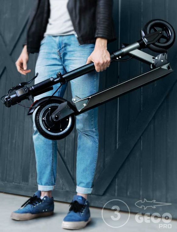 складывание взрослого электросамоката Geco Pro 3