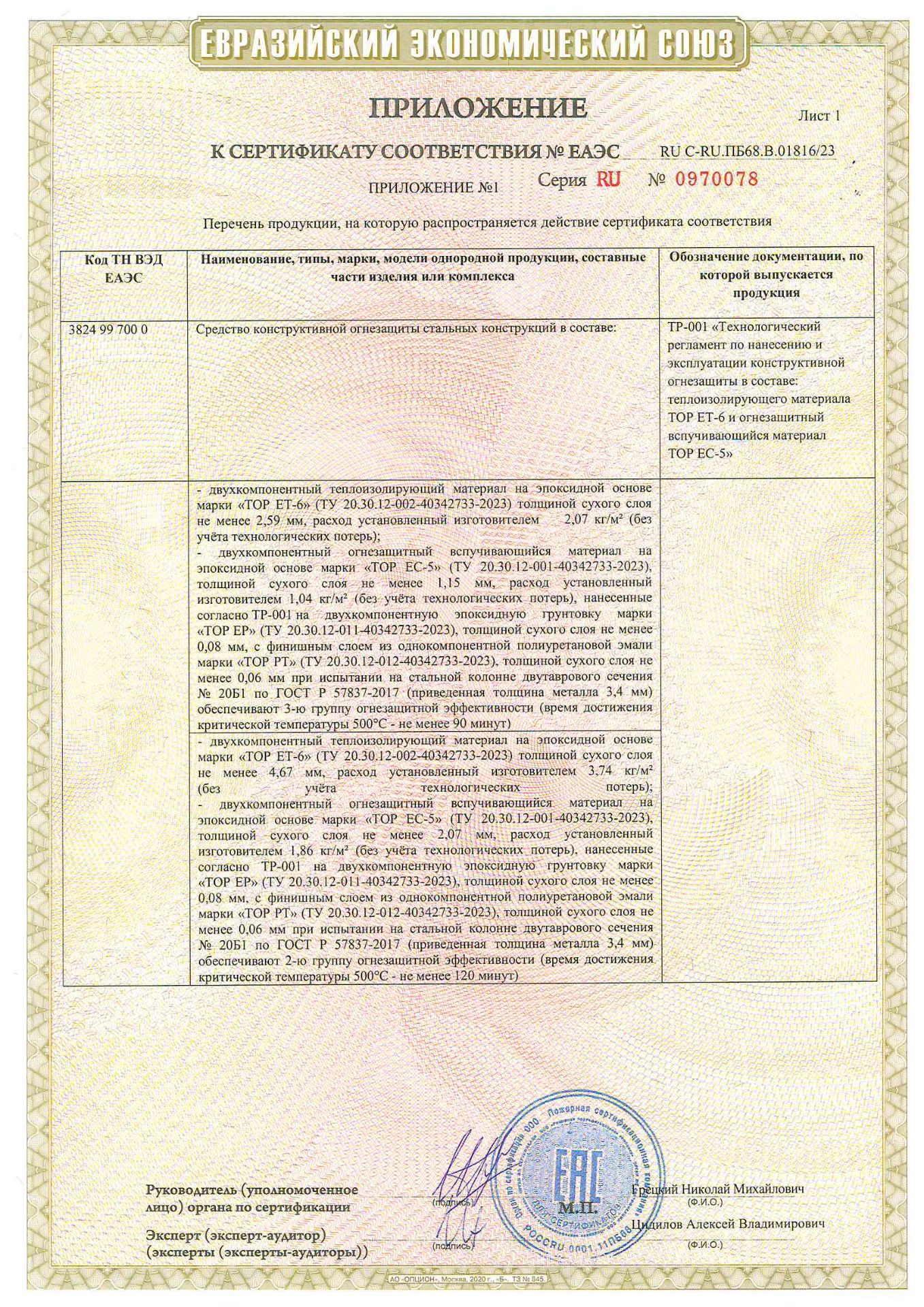 сертификат соответствия № ЕАЭС RU С-RU.ПБ68.В.01816 /23