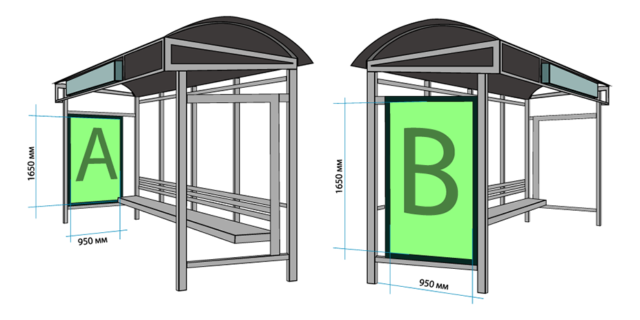 Схема автобусной остановки с размерами