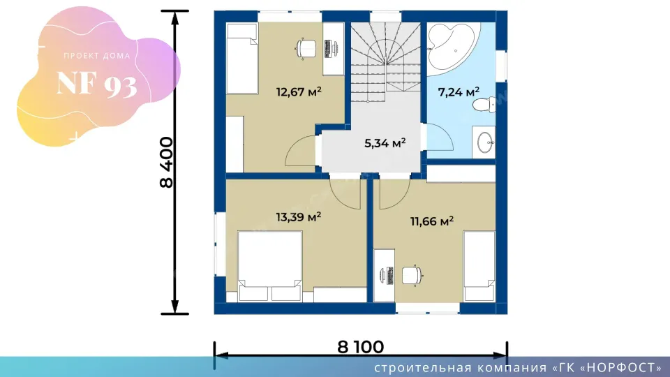 NF 93 - дом 8 на 8 метров с полноценным вторым этажом