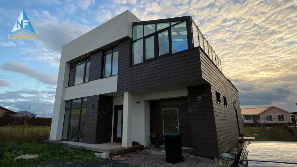 Строительство дома из газобетона с плоской кровлей