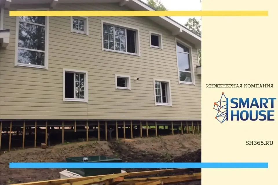 Устройство инженерных сетей в каркасном частном доме на две семьи в Санкт-Петербурге