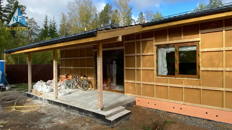 Строительство одноэтажного каркасного дома в п. Вырица