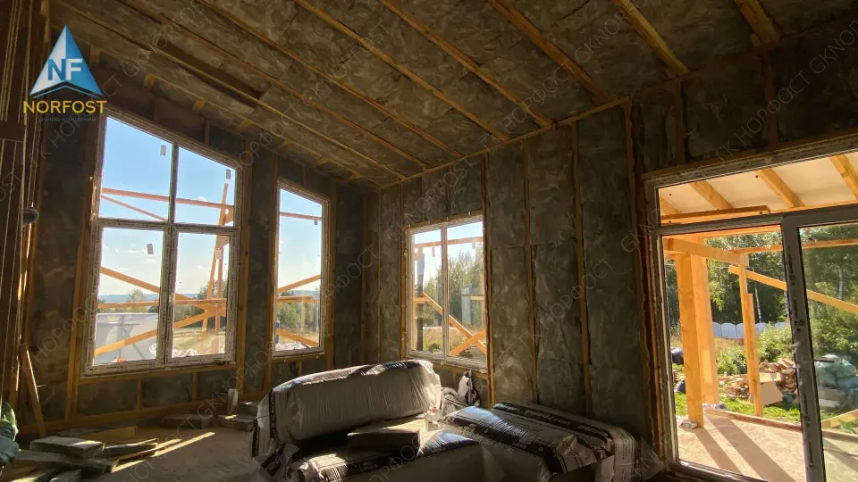 Строительство одноэтажного каркасного дома в д. Светлое