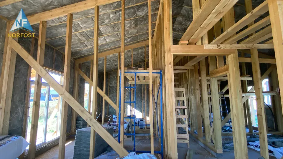 Строительство одноэтажного каркасного дома в д. Светлое