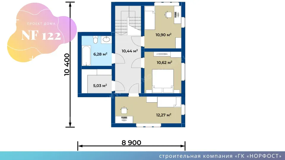 NF 122 - проект дома 9 на 10 метров