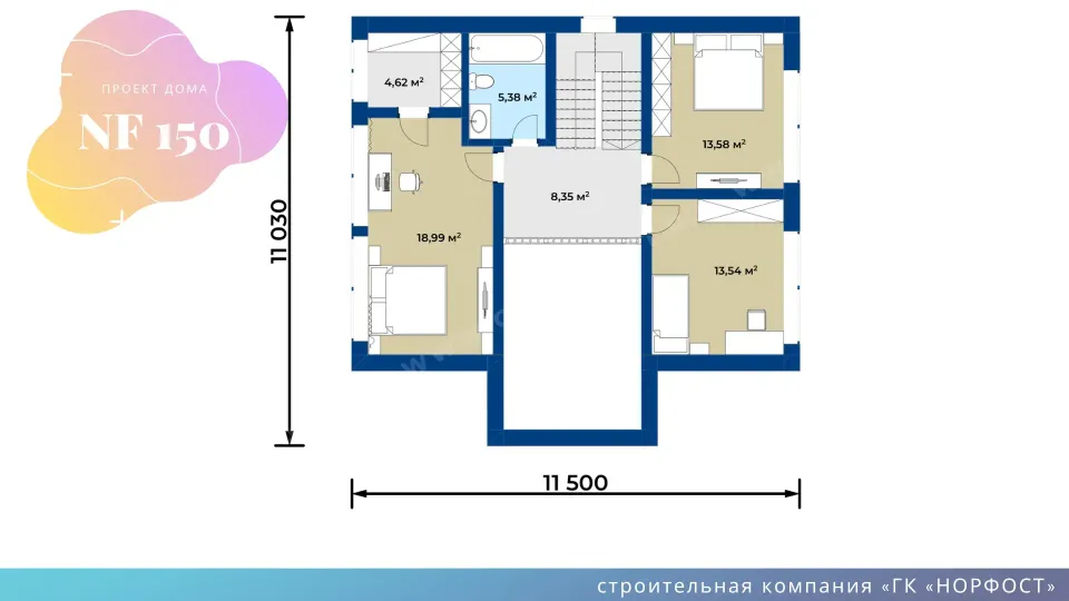 NF 150 - проект дома 10 на 11 метров