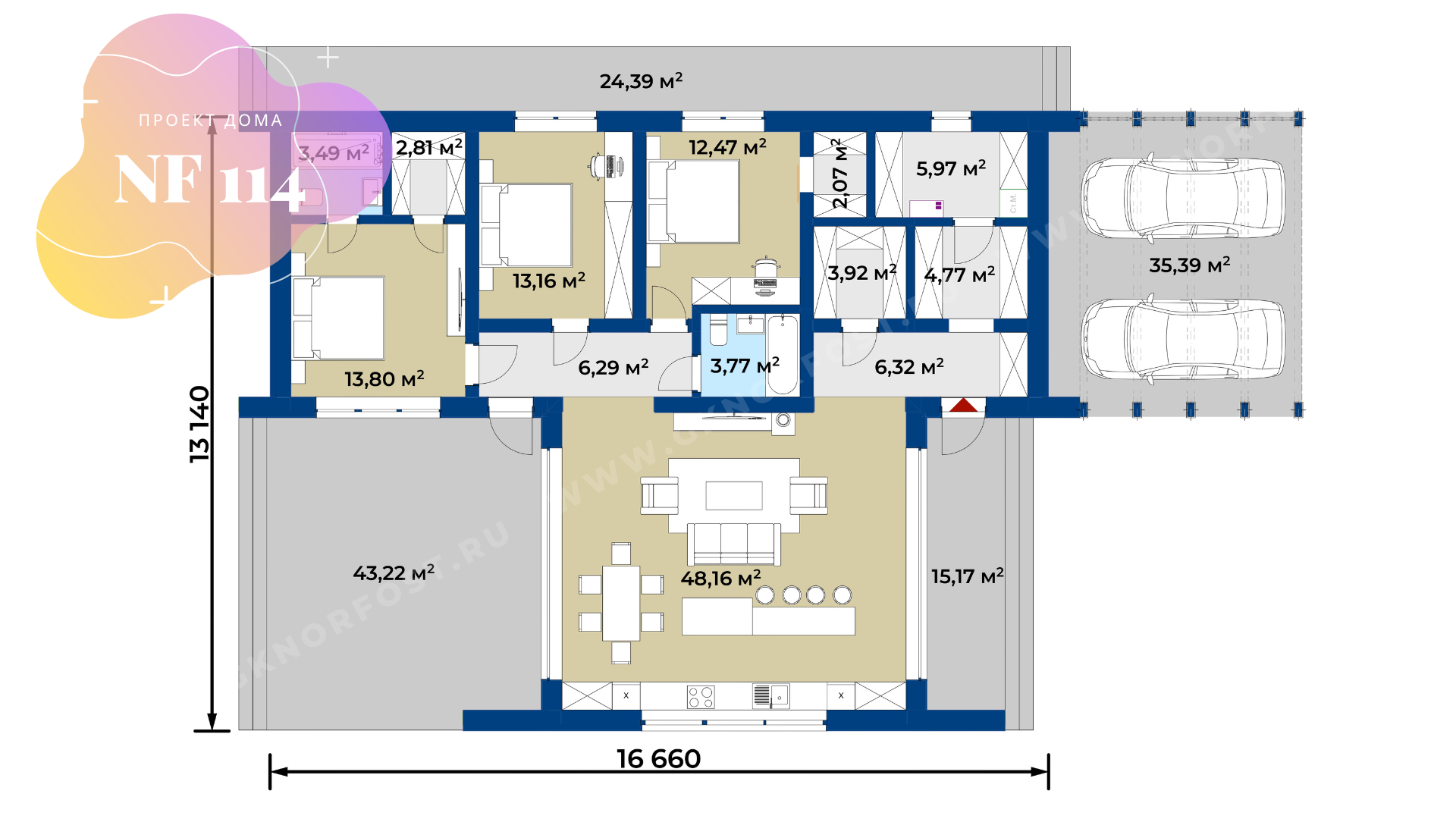 NF 114 - нестандартный дом с навесом под автомобиль