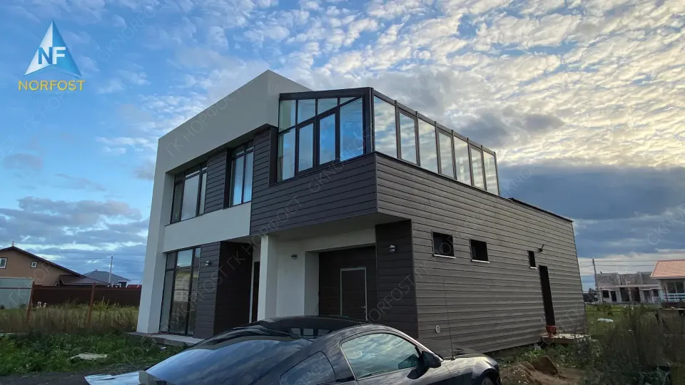 Строительство дома из газобетона с плоской кровлей