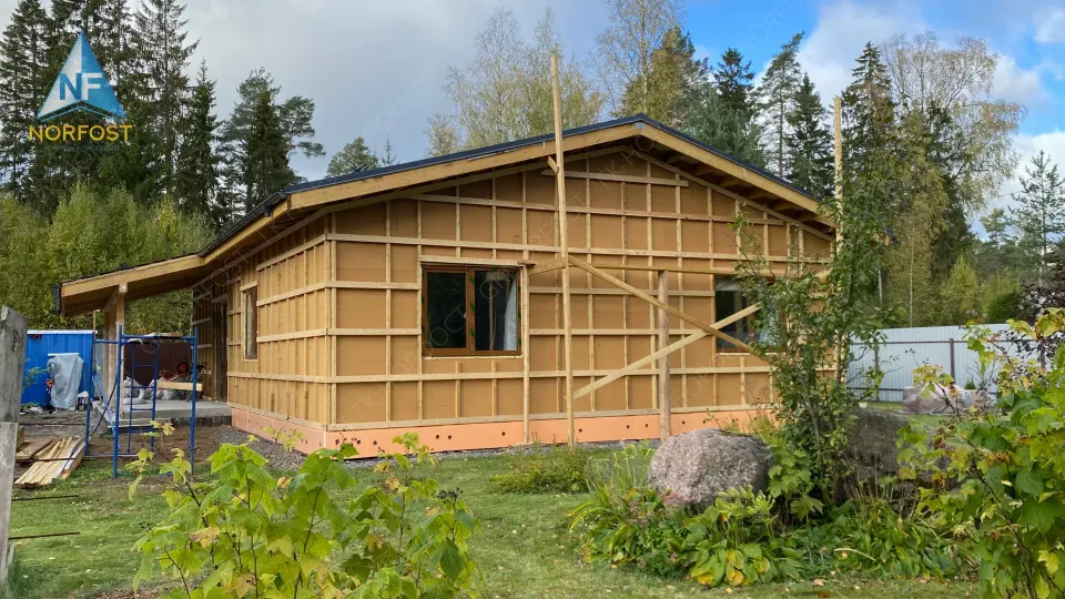 Строительство одноэтажного каркасного дома в п. Вырица