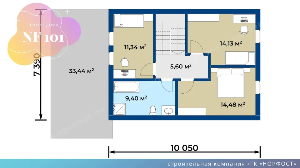 NF 101 - проект двухэтажного дома с гаражом