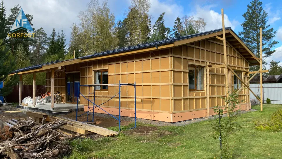 Строительство одноэтажного каркасного дома в п. Вырица