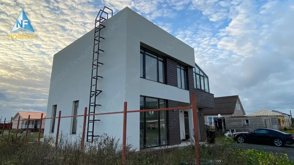 Строительство дома из газобетона с плоской кровлей