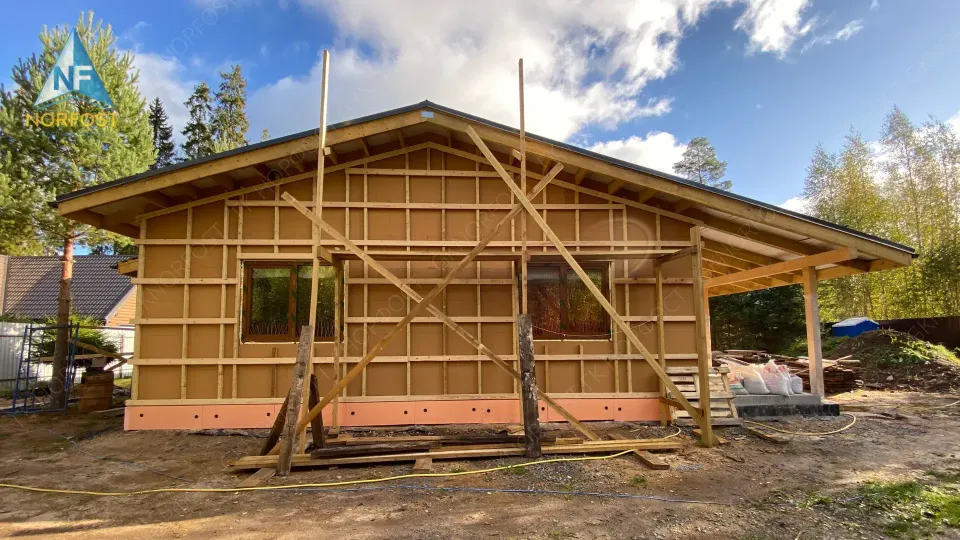 Строительство одноэтажного каркасного дома в п. Вырица