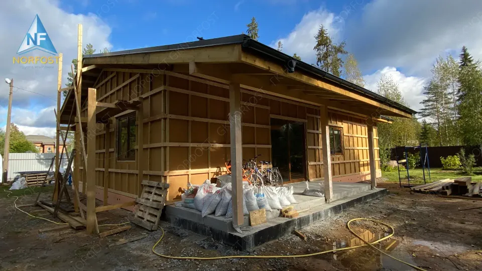 Строительство одноэтажного каркасного дома в п. Вырица