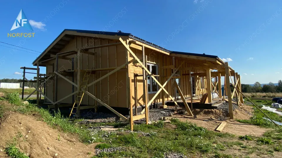 Строительство одноэтажного каркасного дома в д. Светлое