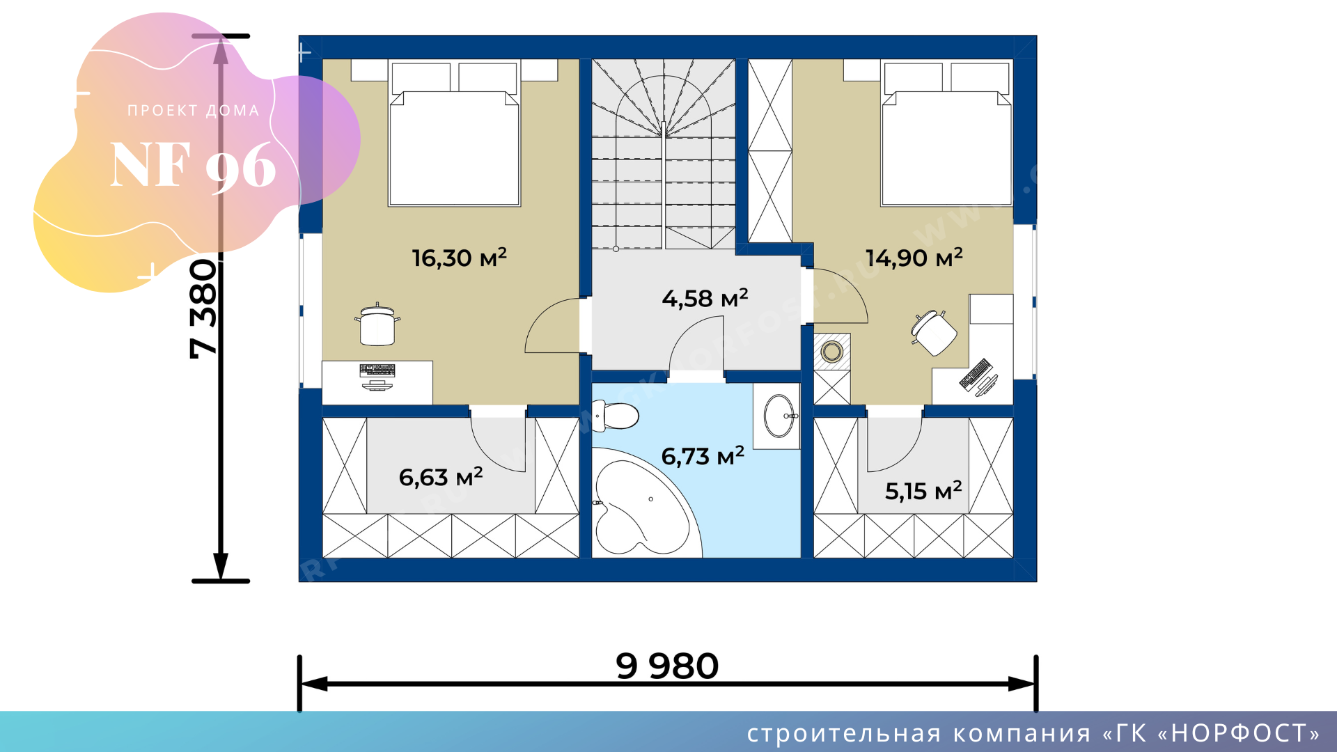 NF 96 - проект красного дома с мансардой