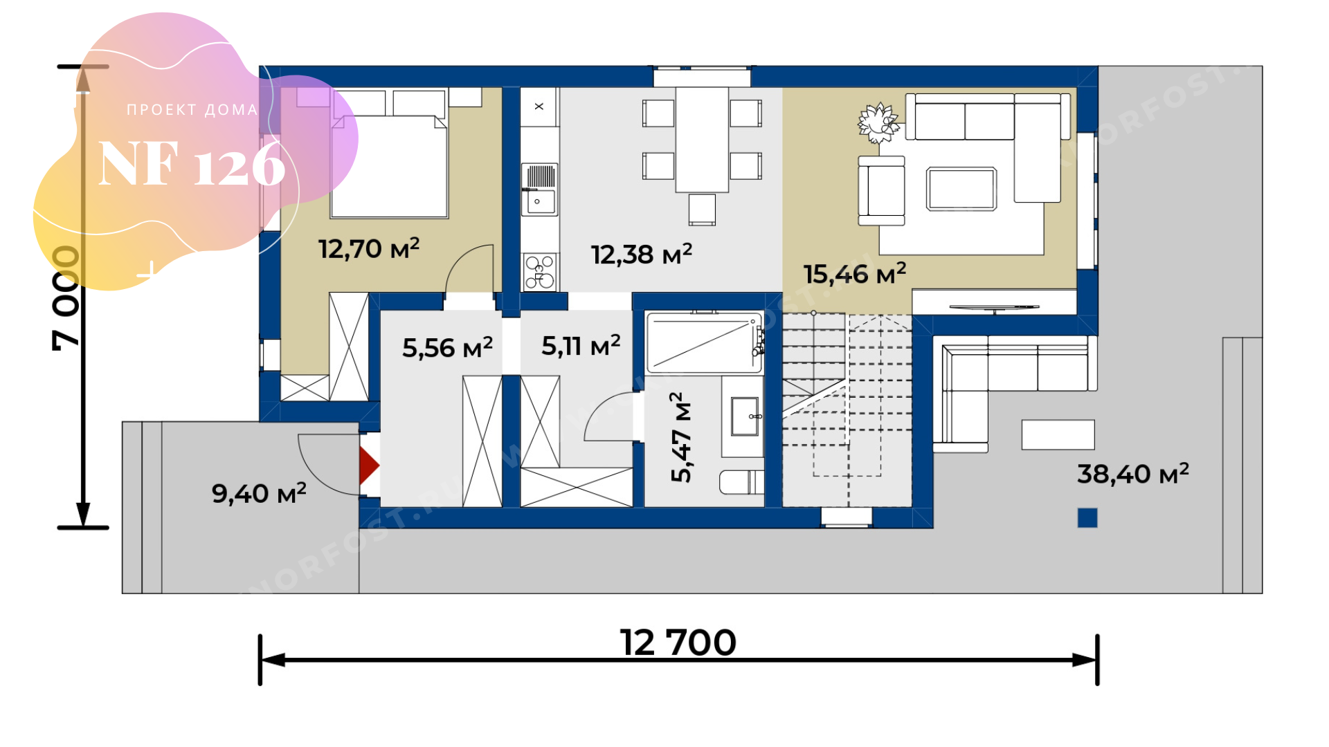 NF 126 - проект дома 7 на 13 метров