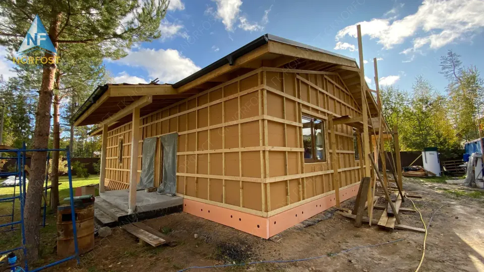 Строительство одноэтажного каркасного дома в п. Вырица