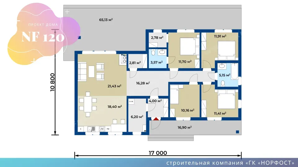 NF 120 - проект финского одноэтажного дома