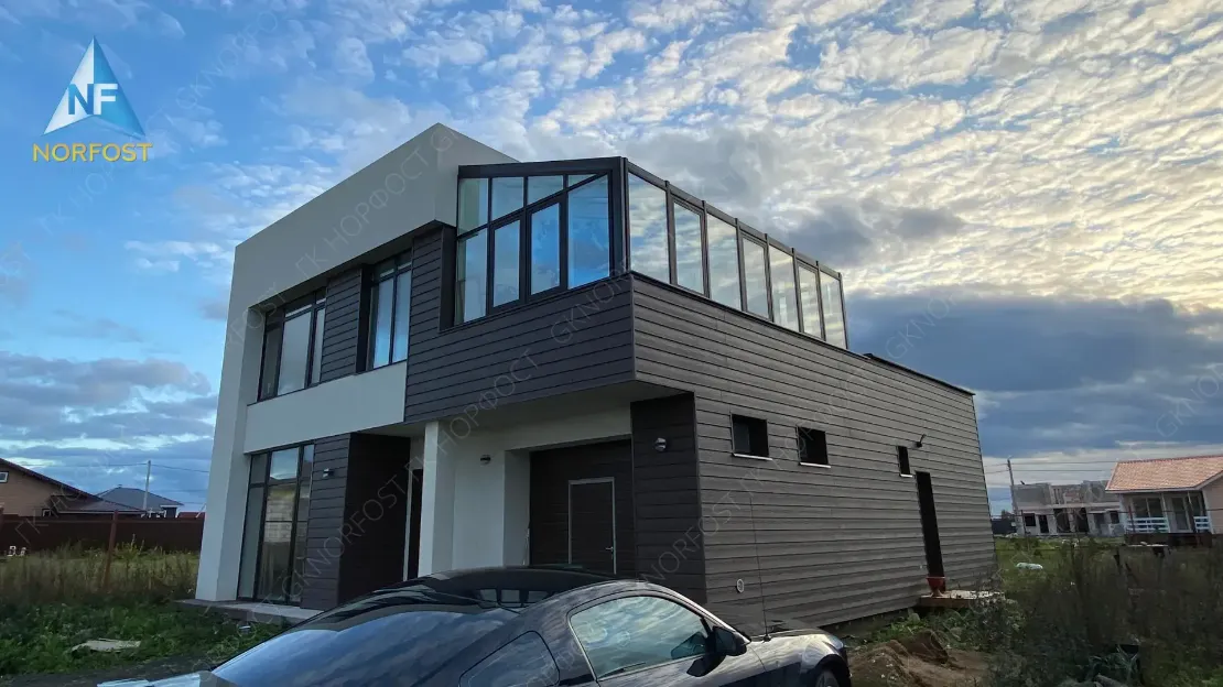 Дом с плоской кровлей 128 м кв