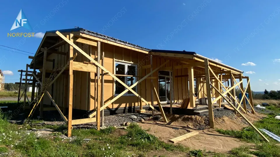 Строительство одноэтажного каркасного дома в д. Светлое