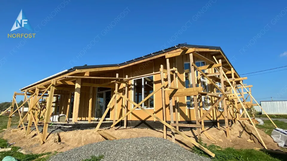 Строительство одноэтажного каркасного дома в д. Светлое